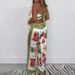 Women's Clothing 2024 New Sexy Printed Satin Suspender Top + Trousers Set_maomaolike.com