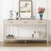 High-Quality Entryway Console Table With Vertical Stripe Drawers, Long Legs,Suitable For Entryway, Hallway, Living Room, Foyer, Corridor_maomaolike.com