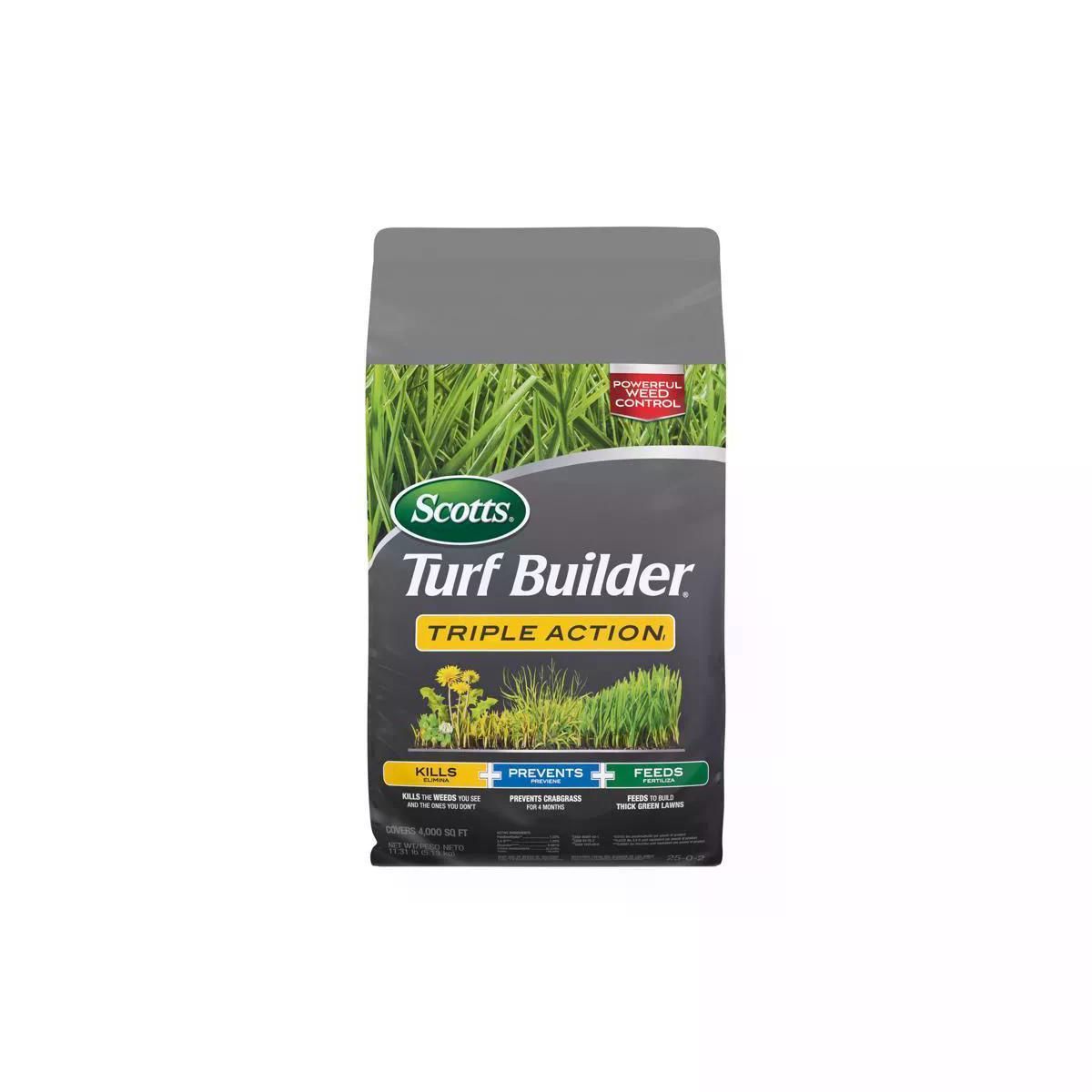 Scotts Turf Builder Triple Action & Feed Lawn Fertilizer For Multiple Grass Types 4000 Sq Ft_maomaolike.com