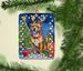 Staffordshire Bull Terrier Christmas Reindeer Porcelain Ornament Christmas Tree Hanging Decorations For Home Christmas Holiday, Rectangle, Gift, Multicolor_maomaolike.com