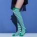 Christmas Winter gloves Christmas sleeves bow striped knee high socks long socks bow pom pom Christmas socks_maomaolike.com