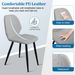 Light Grey Leather Dining Chair With Metal Legs, Shell Shape Upholstered Chair Set Of 2 For Kitchen, Restaurant, Living, Meeting Room_maomaolike.com