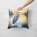 Blue Heron In The Golden Hour Throw Pillow Machine Washable, Indoor Outdoor Decorative Pillow For Couch, Bed Or Patio, 18Hx18W_maomaolike.com
