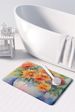 Chrysanthemums In Watercolor Memory Foam Kitchen Mat Machine Washable Anti-Fatigue Mat Cushion Comfort Bath Mat Or Kitchen Rug_maomaolike.com
