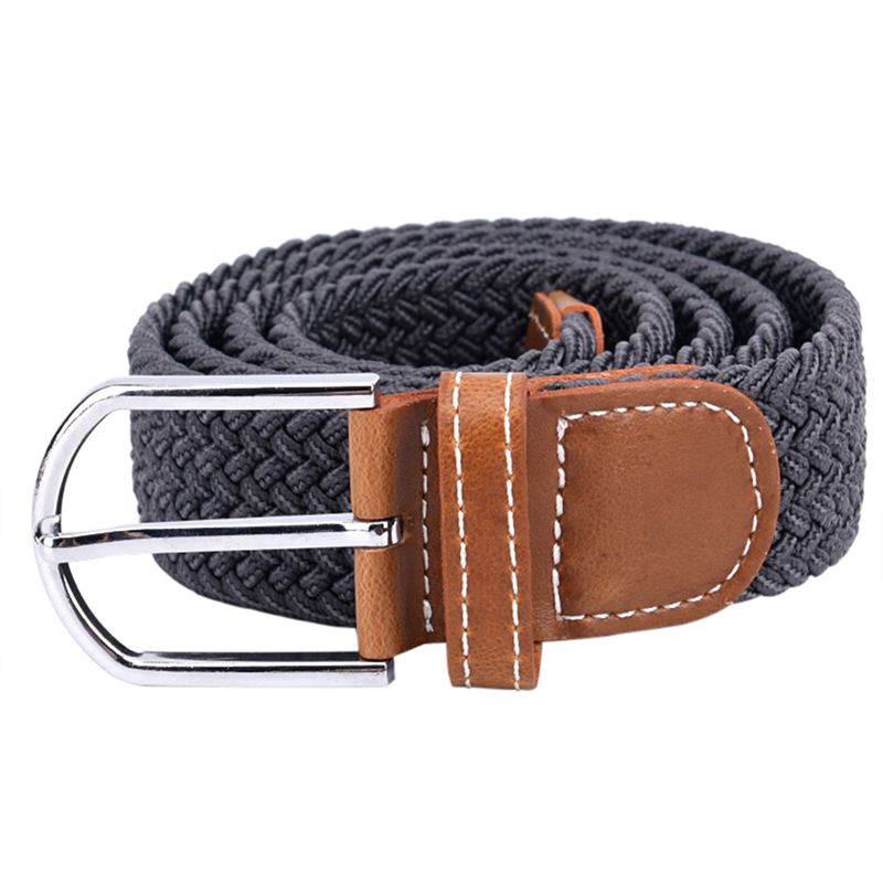 HOT No Holes Belt For Men Elastic Waistband Canvas Buckle Braided Mens Woven Stretch Straps_maomaolike.com
