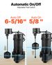 Submersible Sewage Pump, 1/3 HP, 3000 GPH Cast Iron Sewage/Effluent Pump With Automatic Float Switch, 1.5-Inch NPT Discharge, 120V, 25 Ft Lift, For Basement, Septic Tank, Residential Sump Basin_maomaolike.com