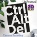 Ctrl Alt Del Typographic Painting Poster, Minimalist Bold Monochrome Text Poster, Sleek Eye-catching Typographic Decor Ideal For Home Office_maomaolike.com