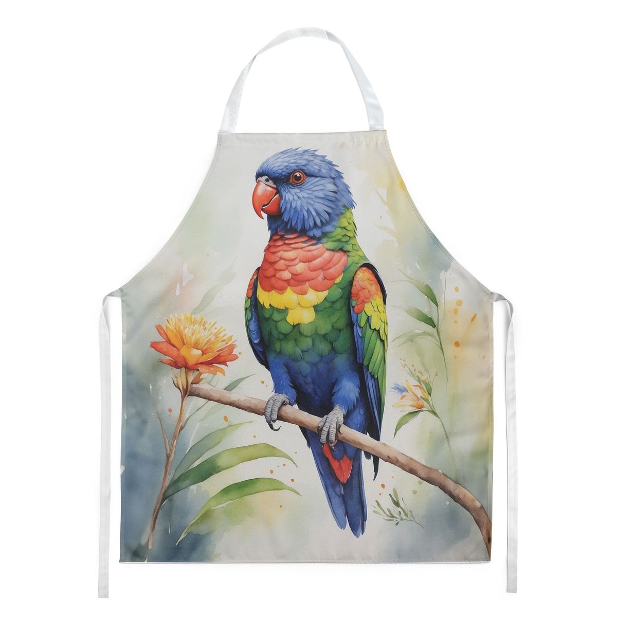 Rainbow Lorikeet Apron Cooking Kitchen Server Baking Crafts Gardening For Adult Women Men, Unisex, Large, Multicolor_maomaolike.com