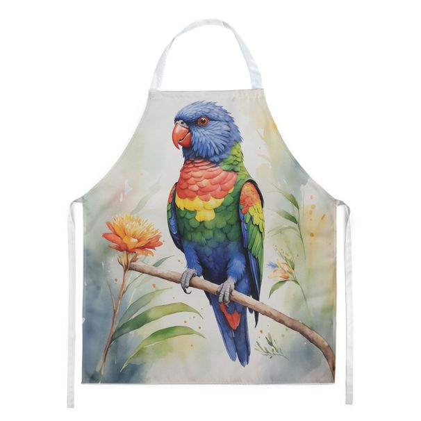 Rainbow Lorikeet Apron Cooking Kitchen Server Baking Crafts Gardening For Adult Women Men, Unisex, Large, Multicolor_maomaolike.com