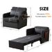 Adult Sleeper Chair Bed, 3-in-1 Convertible Sofa Chair Bed Pull-out Sofa Bed, Convenient Folding Tray Table With USB And Type-C Charging Ports For Living Room,BLACK,Leather_maomaolike.com