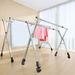 SOGA 2X 2.0m Portable Standing Clothes Drying Rack With Wheels_maomaolike.com