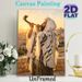 Shofar Themed Painting Poster, Warm-toned Realistic Oil-style Poster, Serene Spiritual Scene With Shofar Blower Against Golden Sunset Ancient City_maomaolike.com
