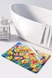 Freesias In Watercolor Memory Foam Kitchen Mat Machine Washable Anti-Fatigue Mat Cushion Comfort Bath Mat Or Kitchen Rug_maomaolike.com