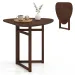 31.5" Small Folding Dining Table, Walnut Solid Wood Foldable Kitchen Table For 2 People_maomaolike.com