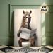 Funny Horse On Toilet Painting Poster, Whimsical Cartoon-style Poster, Humorous Quirky Design With Horse Wearing Glasses Reading Newspaper, Ideal For_maomaolike.com