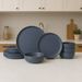 12-Piece Stoneware Dinner Plates Bowls Sets | Microwave & Dishwasher Safe | Non-Toxic Dinner Plates Bowls Set | Stackable Matte Glaze Kitchenware For 4_maomaolike.com