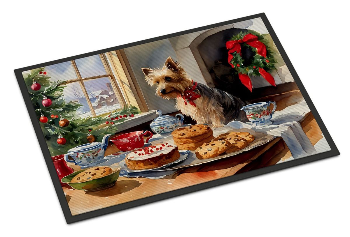 Silky Terrier Christmas Cookies Doormat Front Door Mat Indoor Outdoor Rugs For Entryway, Non Slip Washable Low Pile, 24H X 36W_maomaolike.com