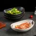 Japanese Style Oval Deep Plate Yuanbao Plate Commercial Household Black White Ceramic Cold Noodle Bowl Hotel Restaurant Special Plate_maomaolike.com