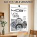 Vintage Automotive Wheel Painting Poster, Sleek Retro 1970s Iconic Metallic Wheel Designs Poster, Stylish Car Culture Decor Ideal For Garage, Workshop_maomaolike.com