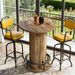 Bar Table, Round Bistro Pub Table With Footrest For Dining Coffee Cocktail(Only Table)_maomaolike.com