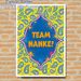 Team Nanke Themed Painting Poster, Vibrant Paisley Pattern With Paint Splatter Poster, Enhances Team Unity, Ideal For Office And Team Gathering Spaces_maomaolike.com