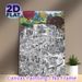 Whimsical Fantasy Market & Hot Air Balloon Painting Poster, Intricate Monochrome Detailed Bustling Scene Poster, Artistic Wall Decor For Home, Living_maomaolike.com