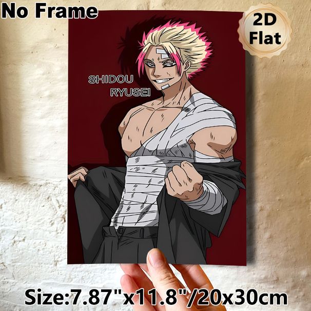 Shidou Ryusei Anime Painting Poster, Dynamic Bandaged Anime Character Art Poster, Stylish Anime Wall Decor Ideal For Bedroom, Living Room And Anime_maomaolike.com