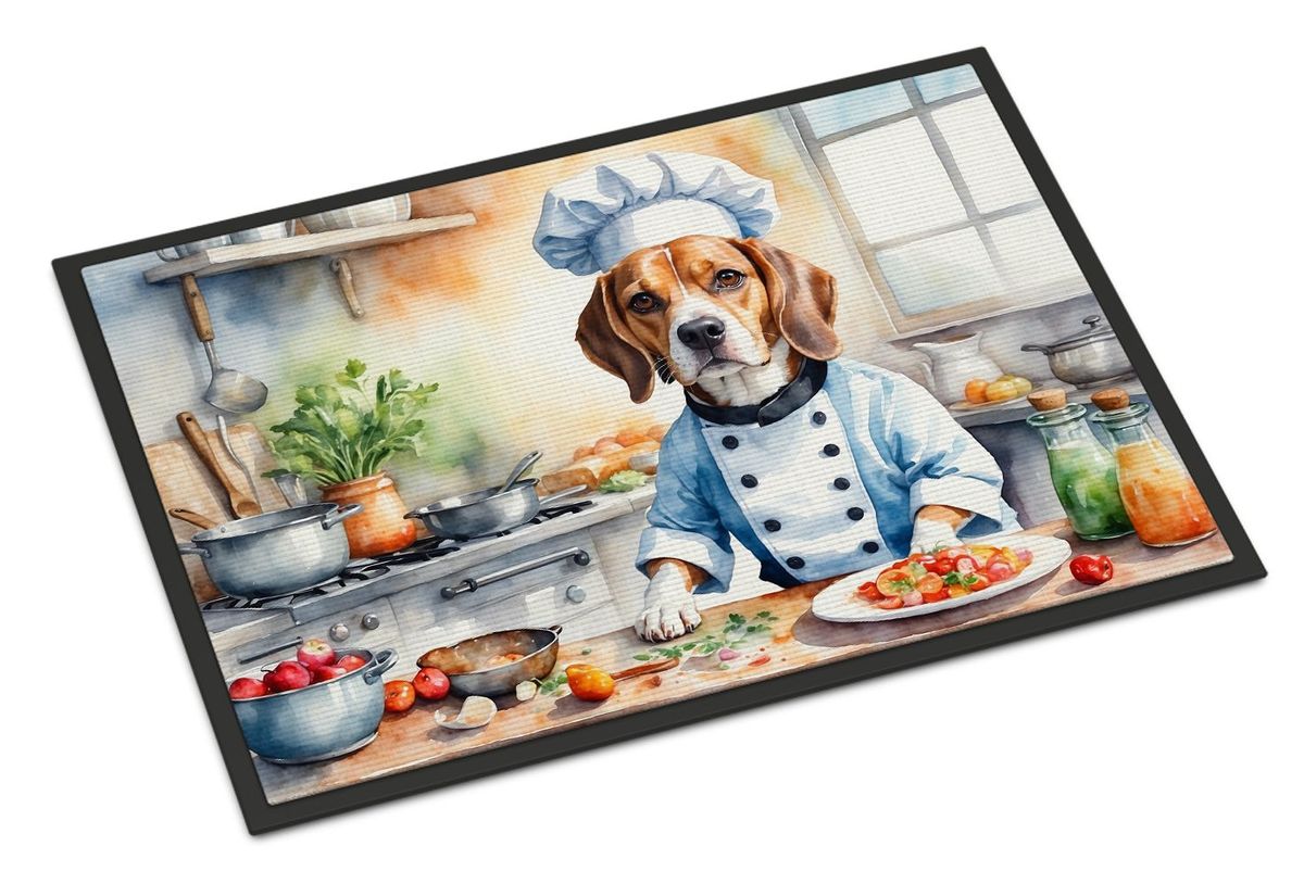 Beagle The Chef Doormat Front Door Mat Indoor Outdoor Rugs For Entryway, Non Slip Washable Low Pile, 24H X 36W_maomaolike.com