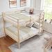 Full Over Full Bunk Bed With Ladder,Wooden Bunk Bed With High Guardrail And Ladder For Kids, Teens, Dorm Rooms, And Guest Rooms,No Box Spring Needed,Natural_maomaolike.com