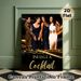 Glamorous "Inhale A Cocktail" Female Gathering Painting Poster, Elegant Golden & Black Glam Scene Poster, Stylish Lively Design Ideal For Bar, Living_maomaolike.com