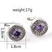 Unisex Cufflinks Round rhinestone Purple diamond white diamond cufflinks Fashion cufflinks multi-diamond super flash_maomaolike.com