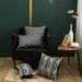 Yarn Dyed Jacquard Pillow Black And White Simple Home Atmosphere Sofa Cushion Cover_maomaolike.com