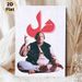 Spiritual Musician Themed Painting Poster, Vintage-style Portrait With Bold Red Calligraphy Poster, Artistic Cultural Decor Suitable For Living Room_maomaolike.com