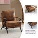 Mid-Century Modern Chair Upholstered Lounge Arm Chair With Iron Frame And Thicker Cushion For Living Room, Reading, Balcony,Brown_maomaolike.com