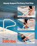 Pool Rail, 48 X 32 Inch Pool Handrail, 220 Lbs Load Capacity Heavy Duty Stainless Steel Swimming Handrail, Seamless Welding, Recessed Or Base Mount, For Poolside, Water Parks, Spa Centers_maomaolike.com