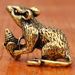 Brass Zodiac Corn Mouse Keychain Pendant Old Bronze Creative Street Vendor Decoration Wholesale_maomaolike.com