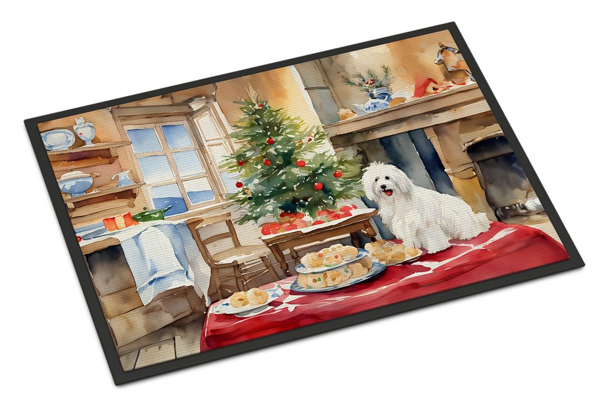 Coton De Tulear Christmas Cookies Doormat Front Door Mat Indoor Outdoor Rugs For Entryway, Non Slip Washable Low Pile, 24H X 36W_maomaolike.com