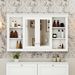 47 Inch Bathroom Mirror Cabinet With Storage, Adjustable Shelf And Open Shelves, Wall Mounted Medicine Cabinet For Bathroom, Bedroom, Vanity_maomaolike.com