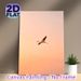 Flamingo Themed Painting Poster, Warm-toned Flying Flamingo Poster, Creates Serene Natural Atmosphere, Ideal For Living Room, Bedroom And Office Wall_maomaolike.com