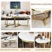 Modern Round Nesting Coffee Table Set 2-Piece White & Marbling Top Gold Base_maomaolike.com