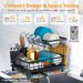 2 Tier Large Detachable Dish Drying Rack For Kitchen Counter,Black_maomaolike.com