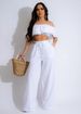 Women's clothing new style suit temperament one shoulder ruffled short top wide leg trousers suit_maomaolike.com