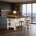 Kitchen Island, Breakfast Counter With Seating And Storage Shelves_maomaolike.com