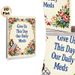 Daily Meds Themed Painting Poster, Vintage Cross-stitch Style Poster, Floral Border With Medication Motifs, Humorous Relatable Wall Decor For Home_maomaolike.com