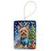 Silky Terrier Christmas Reindeer Porcelain Ornament Christmas Tree Hanging Decorations For Home Christmas Holiday, Rectangle, Gift, Multicolor_maomaolike.com