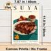Suya African Cuisine Painting Poster, Vintage Style Illustrated Nigerian Grilled Beef & Side Dishes Poster, Attractive Culinary Artwork Ideal For_maomaolike.com