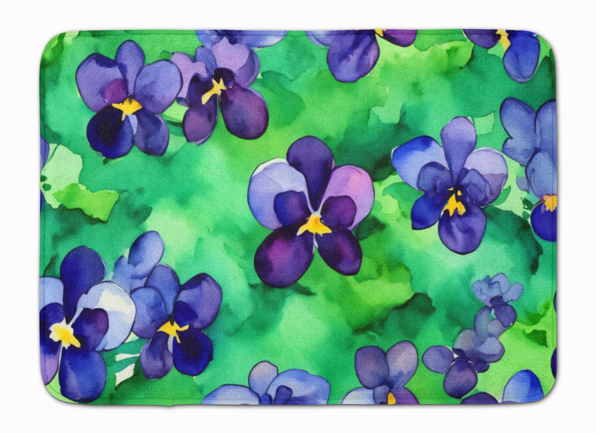 Wisconsin Wood Violets In Watercolor Memory Foam Kitchen Mat Machine Washable Anti-Fatigue Mat Cushion Comfort Bath Mat Or Kitchen Rug_maomaolike.com