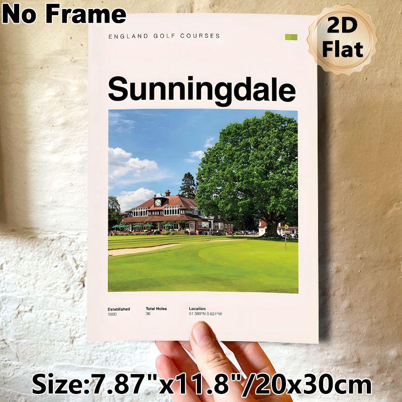 Sunningdale Golf Course Painting Poster, Vibrant Scenic Golf Course Poster, Showcases Iconic Clubhouse And Manicured Green, Ideal For Home Or Golf_maomaolike.com