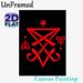 Mystical Sigil Themed Painting Poster, Bold Red Geometric Occult Symbol Poster, Intriguing Mystical Design Ideal For Home Study, Living Room Decor_maomaolike.com