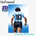 Soccer Player No.10 Painting Poster, Low-poly Geometric Back-view Athlete In Blue-white Striped Jersey Poster, Sleek Sports Wall Decor Suitable For_maomaolike.com